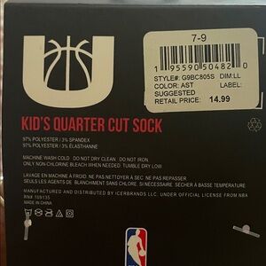 NBA Lakers Kids' Quarter Cut Socks - Black and White